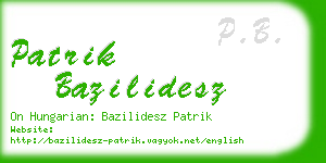 patrik bazilidesz business card